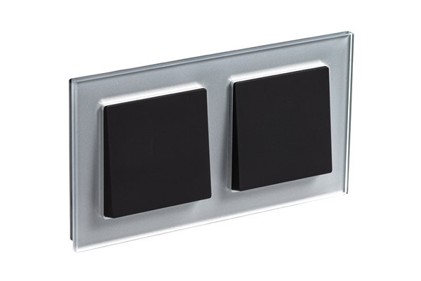 рамка 2-ая systeme electric atlasdesign nature стекло алюминий atn320302