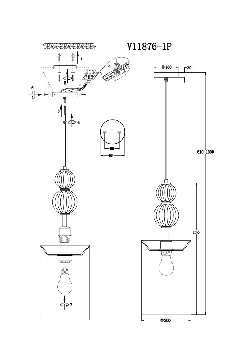 подвесной светильник moderli brumi v11876-1p