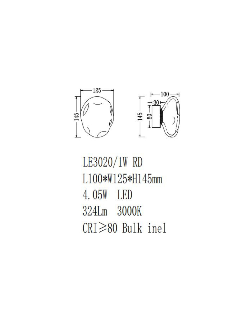 бра magic le3020/1w rd