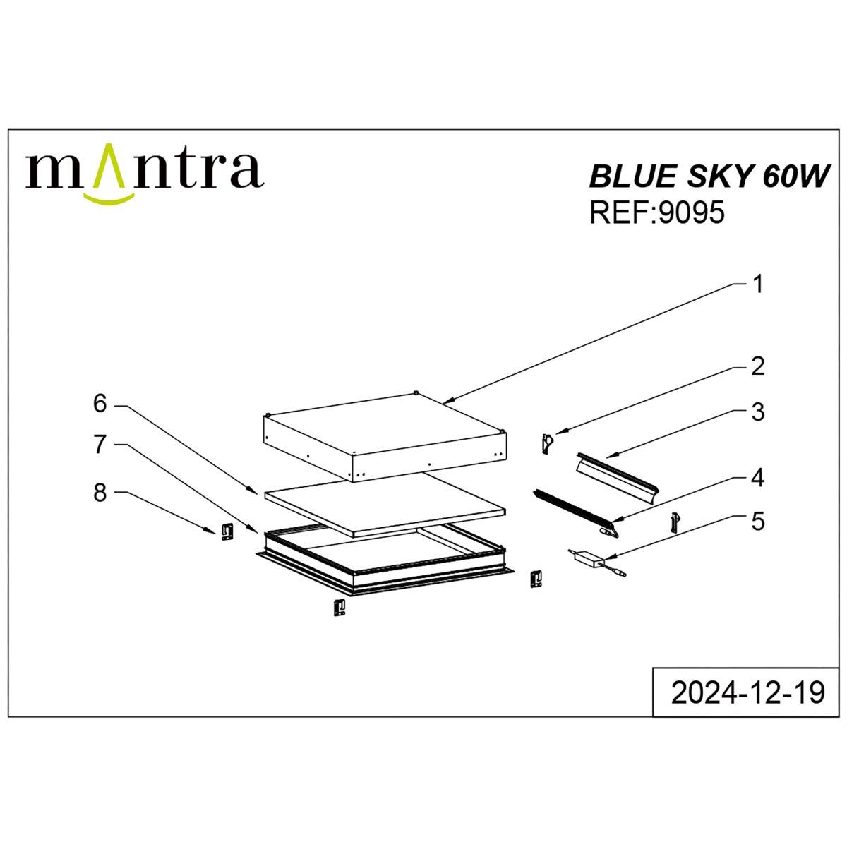 встраиваемый светильник mantra blue sky 9095