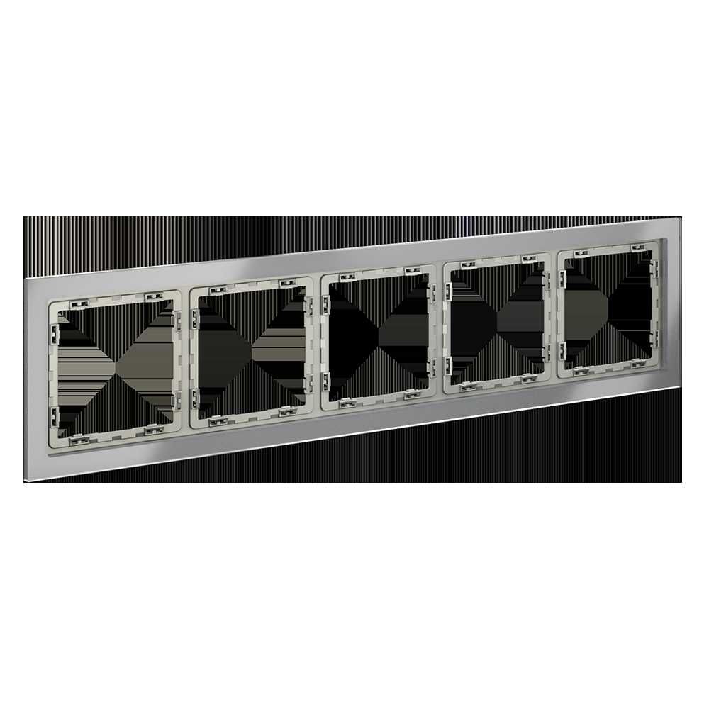 рамка стеклянная voltum s70 на 5 постов, (сталь, стекло) vls110505