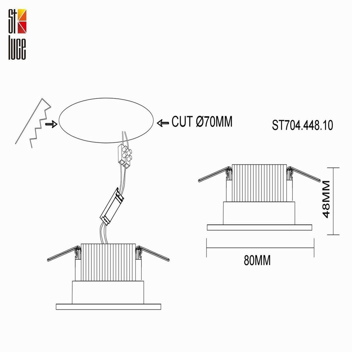встраиваемый светодиодный светильник st luce st704.448.10