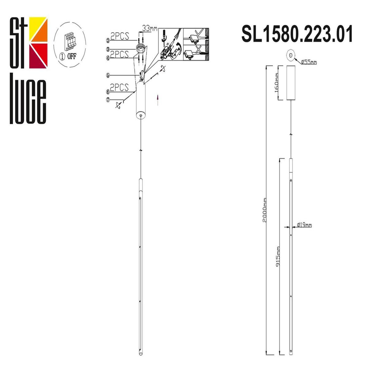 подвесной светильник st luce ralio sl1580.223.01