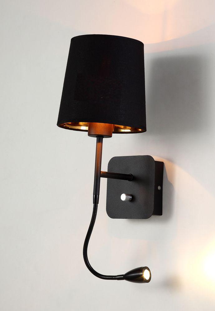 бра crystal lux pablo ap2 black/black-gold