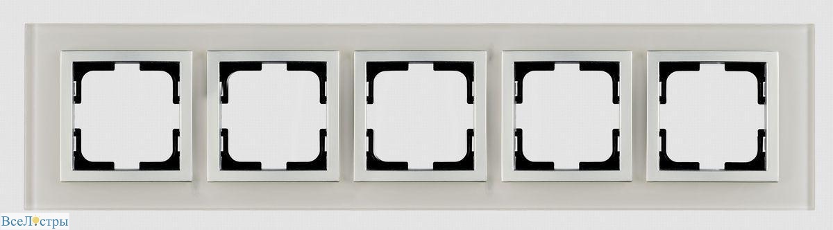 рамка 5-постовая mono electric style glass белое стекло 107-710000-164