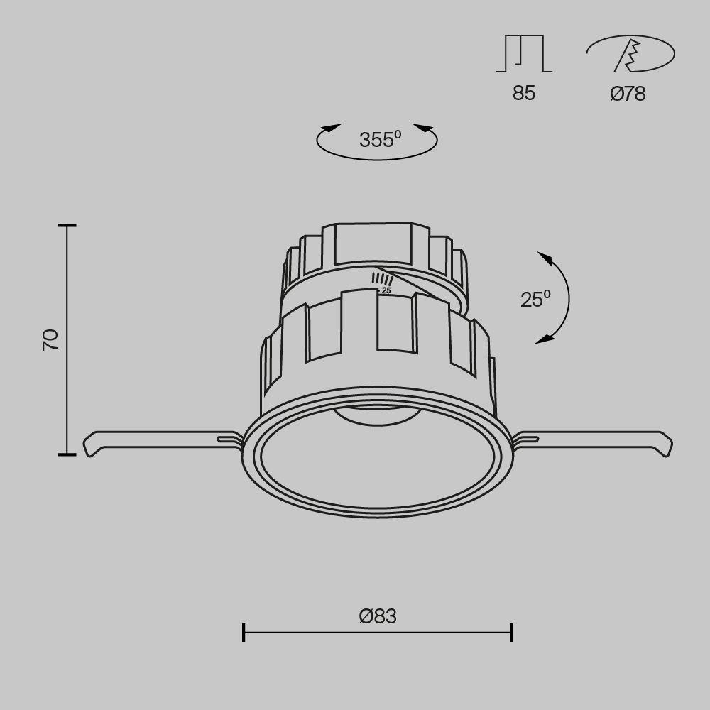 встраиваемый светодиодный светильник maytoni technical wise dl057-10w3k-b