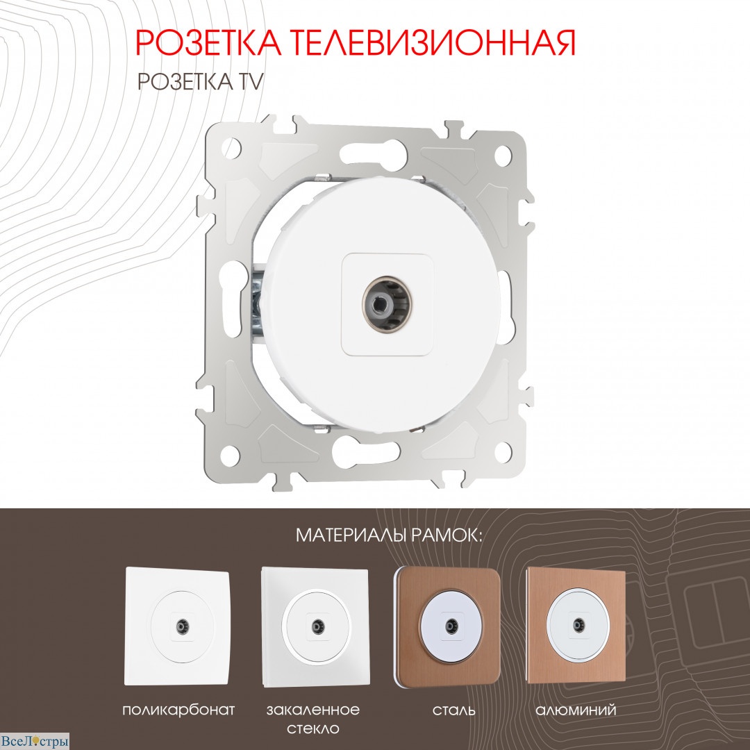 розетка tv arte milano 202.43-1.white