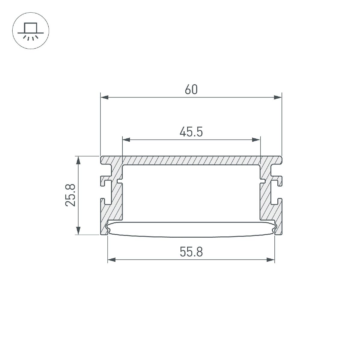 профиль arlight floor60-h26-3000 anod black 046414