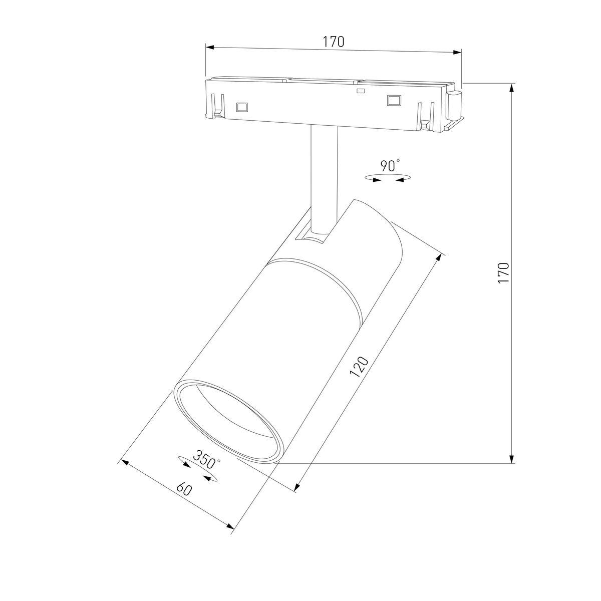 трековый светодиодный светильник elektrostandard slim magnetic 85012/01 a067379