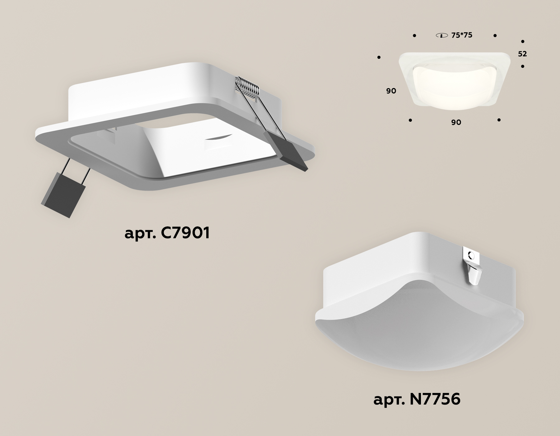 встраиваемый светильник ambrella light techno xc7901014 (c7901, n7756)