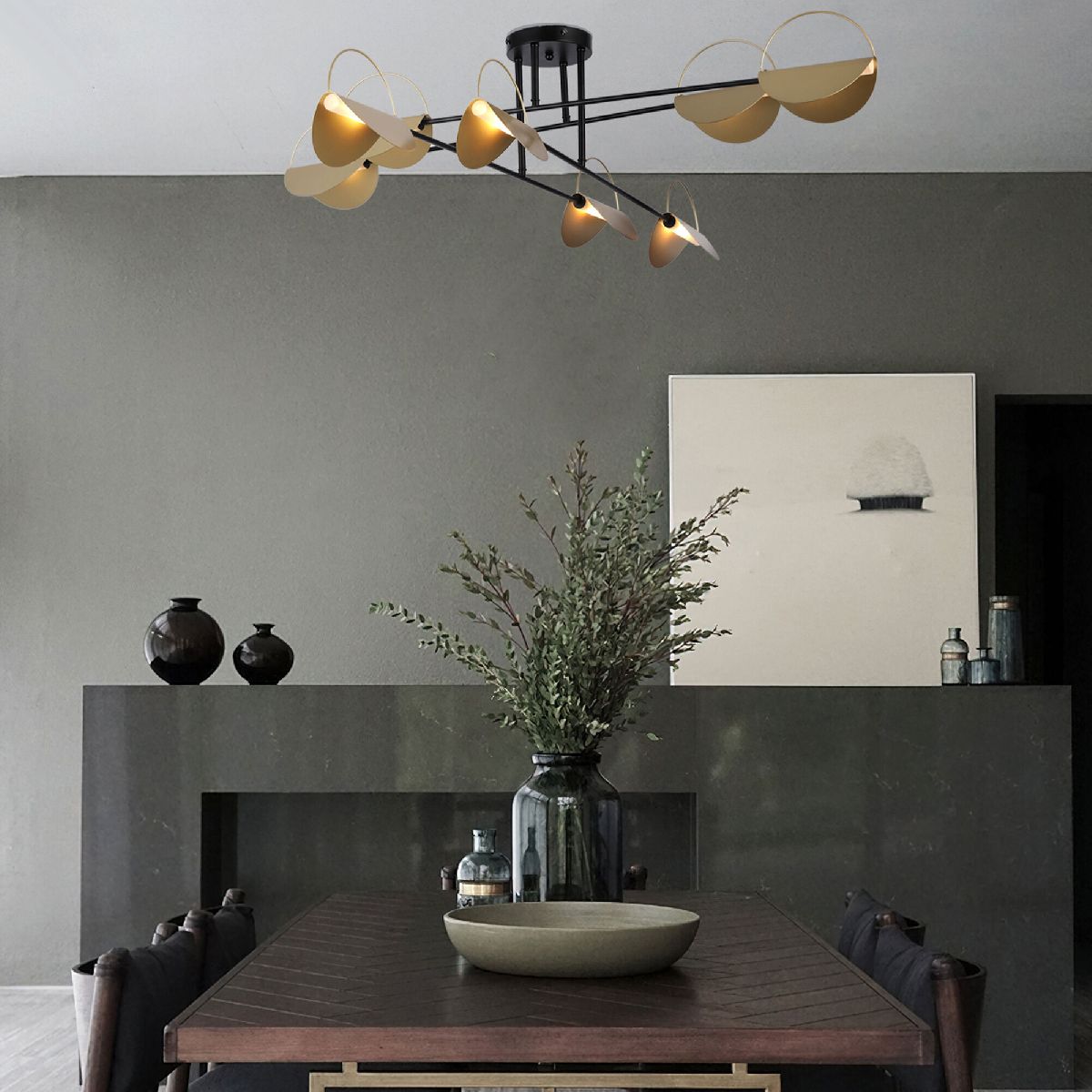 потолочная люстра eurosvet grazia 70148/8 черный/золото smart a062043