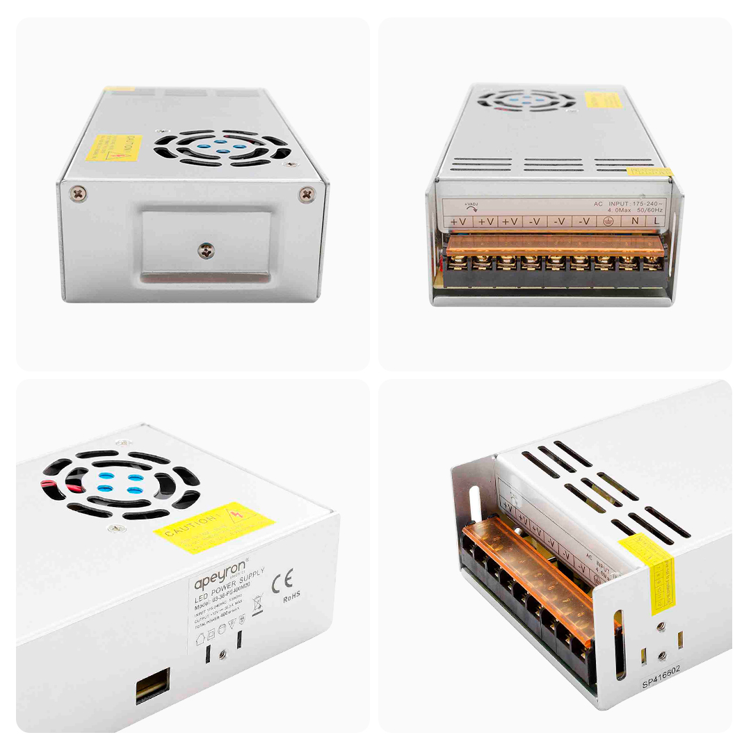 блок питания apeyron 12в 400вт ip20 33,3а 03-38