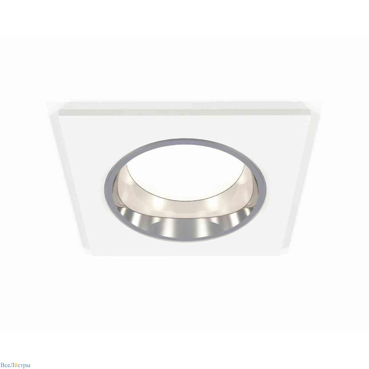 комплект встраиваемого светильника ambrella light techno spot xc6520003 swh/psl белый песок/серебро полированное (c6520, n6112)