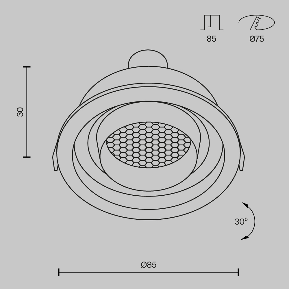 встраиваемый светильник maytoni atom dl113-gu10-01-rd-w