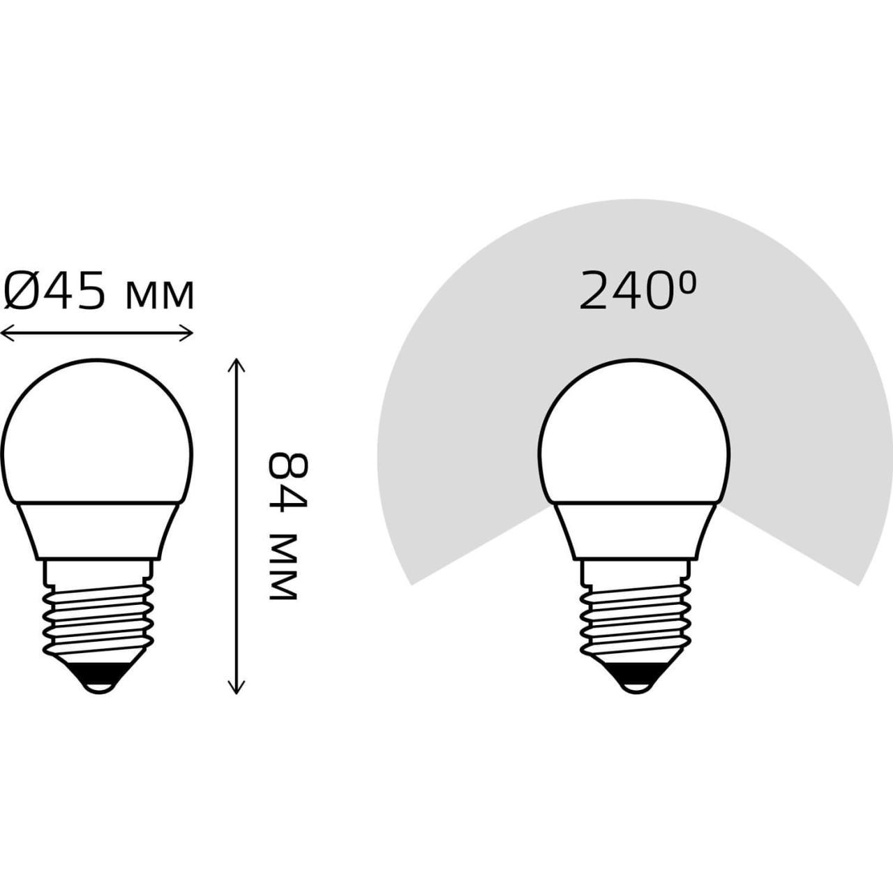 лампа светодиодная gauss e27 9.5w 6500k матовая 105102310
