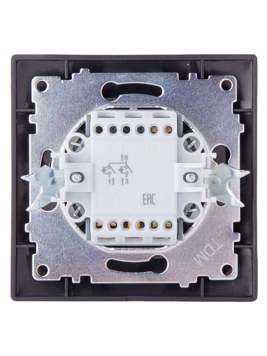 выключатель двухклавишный с подсветкой лама tdm electric sq1815-0647