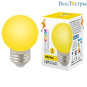 LED-G45-1W/YELLOW/E27/FR/С