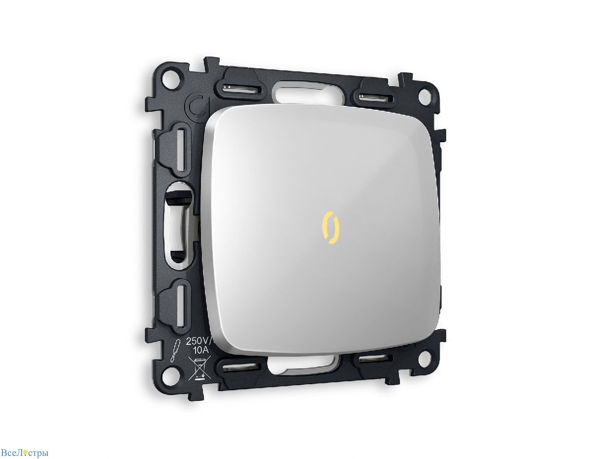 комплект механизма 1-кл проходного выключателя с подсветкой ambrella volt omega mo402030