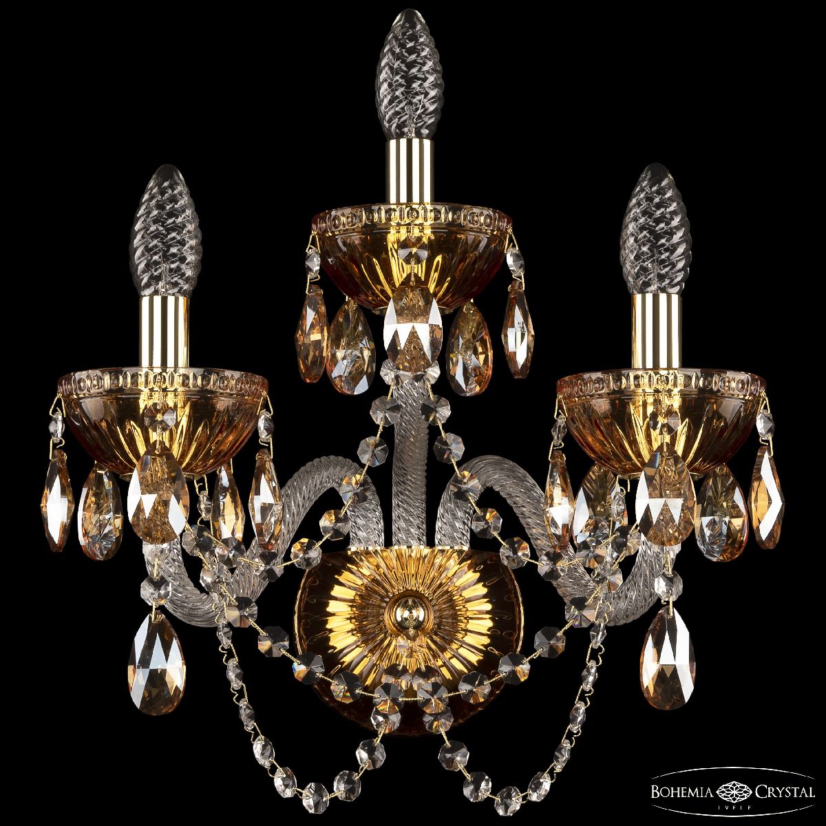 бра bohemia ivele crystal 5402b/2+1/165 g amber/m-1g k721