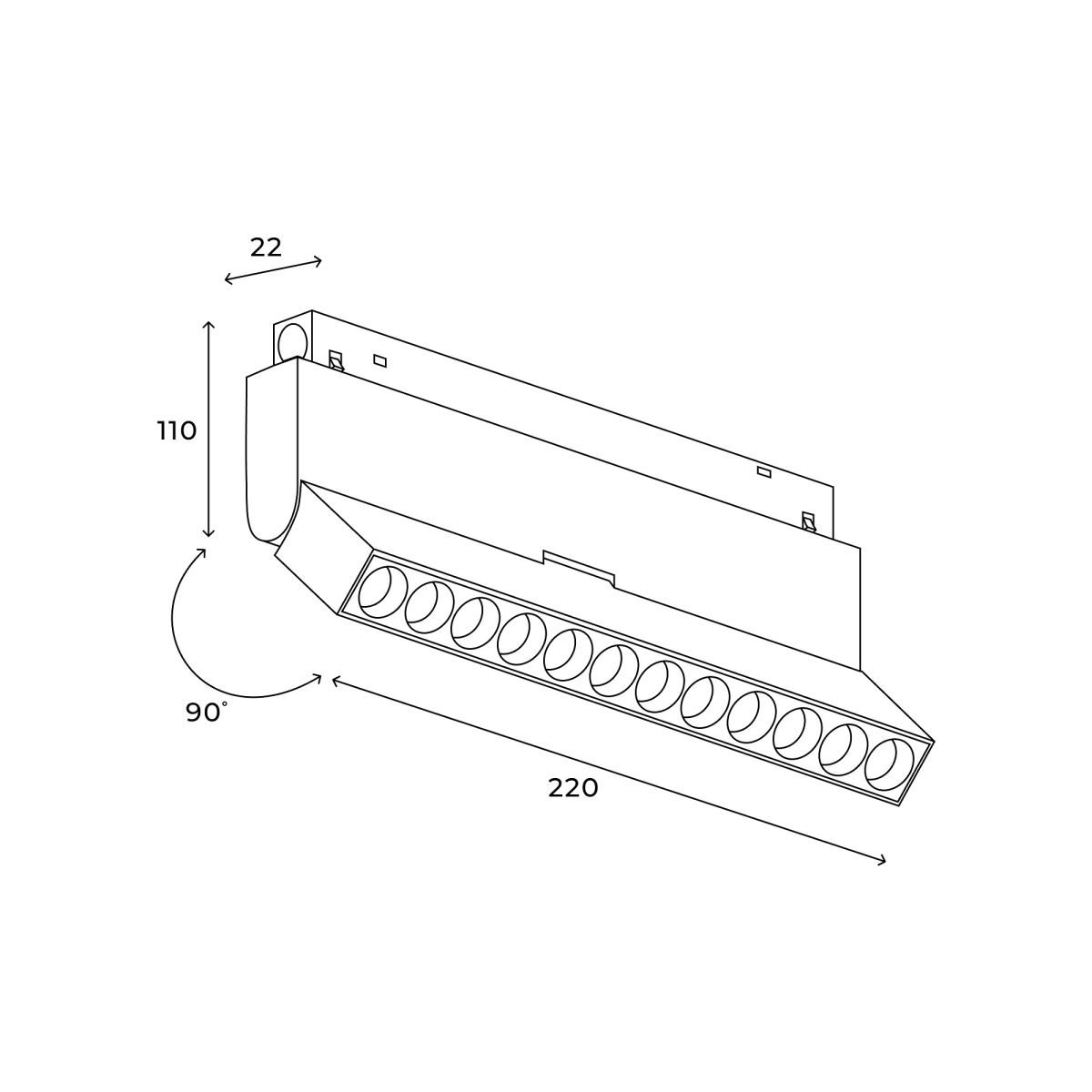 трековый магнитный светильник hesby lighting eldeko hsbl_0085