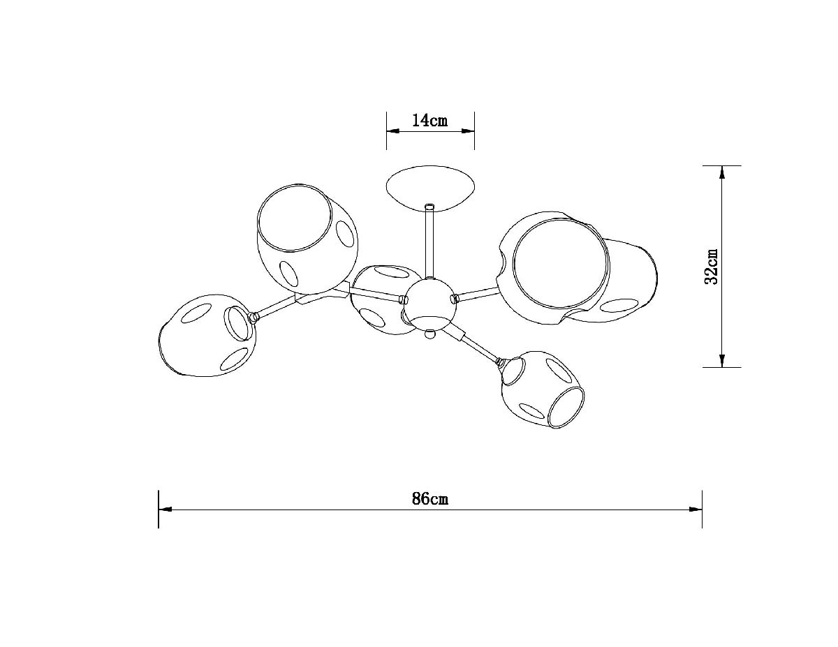 люстра на штанге arte lamp seppia a4211pl-6bk