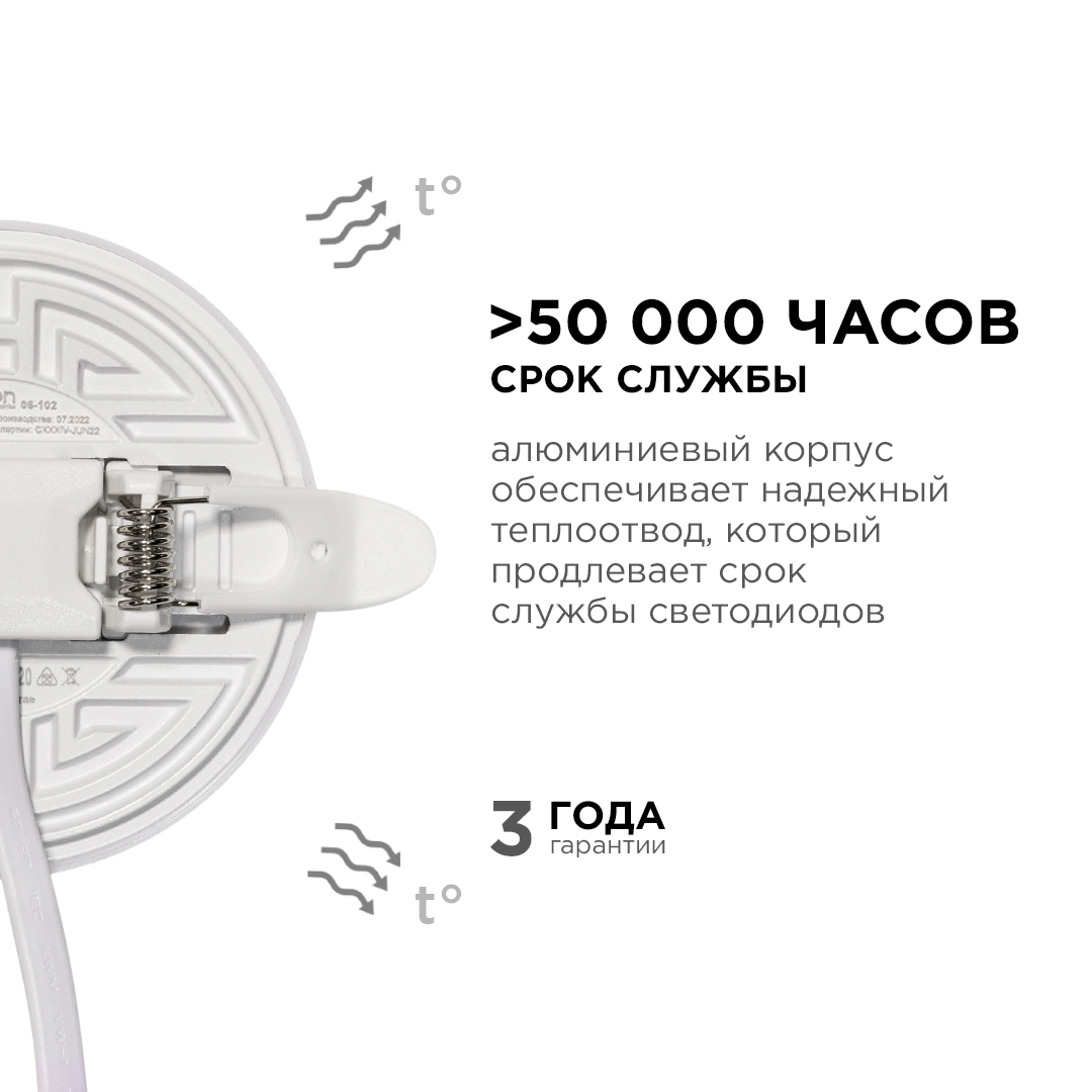 встраиваемая светодиодная панель безрамочная apeyron flp 06-102