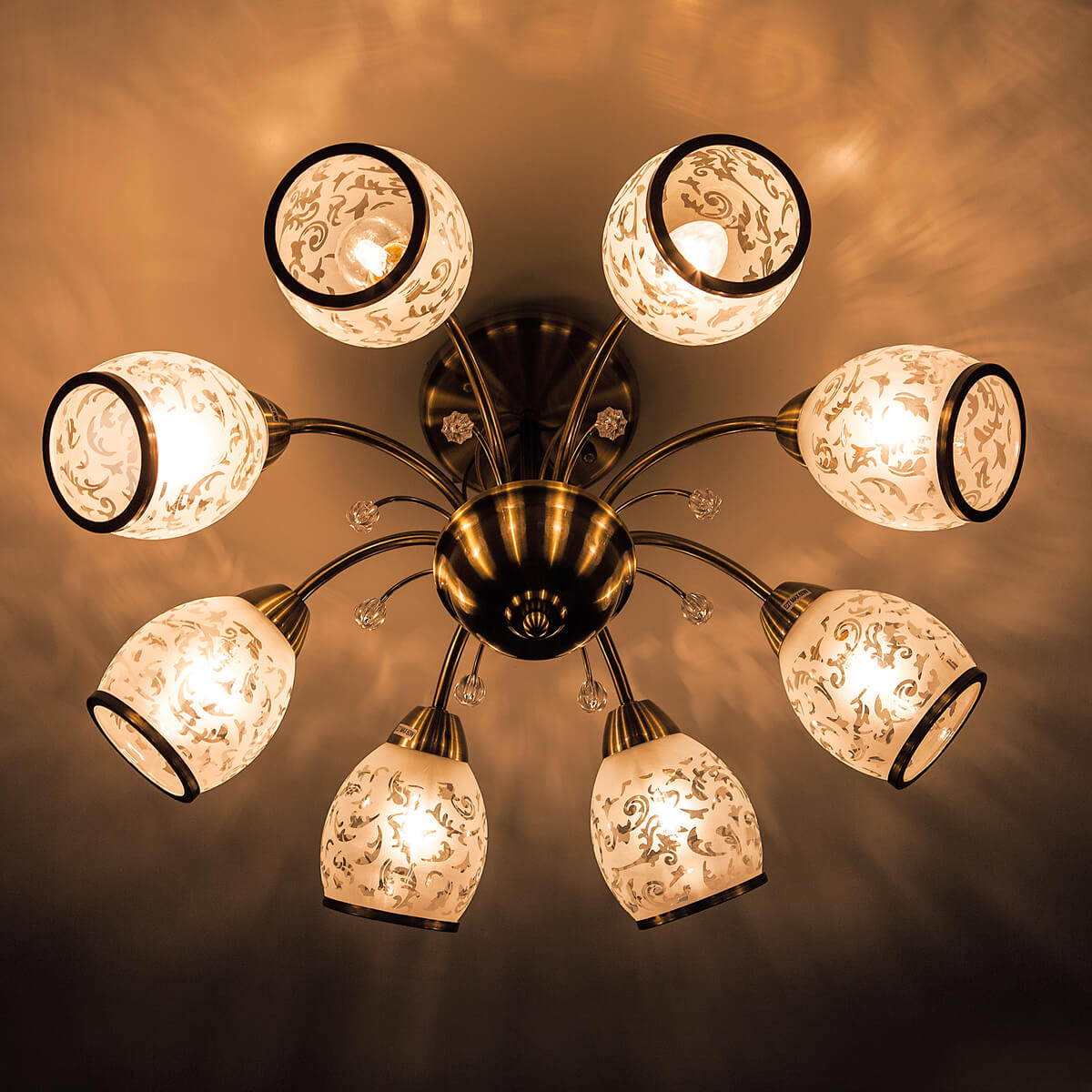 потолочная люстра eurosvet 30026/8 античная бронза