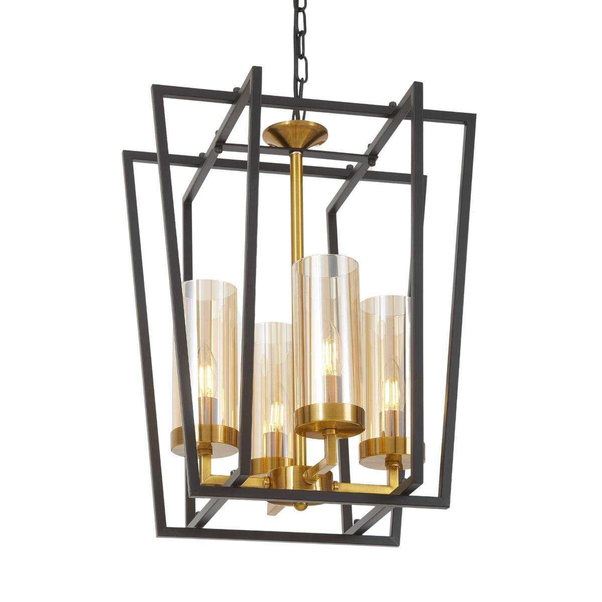 подвесная люстра lumina deco afres ldp 1246-4 bk+md