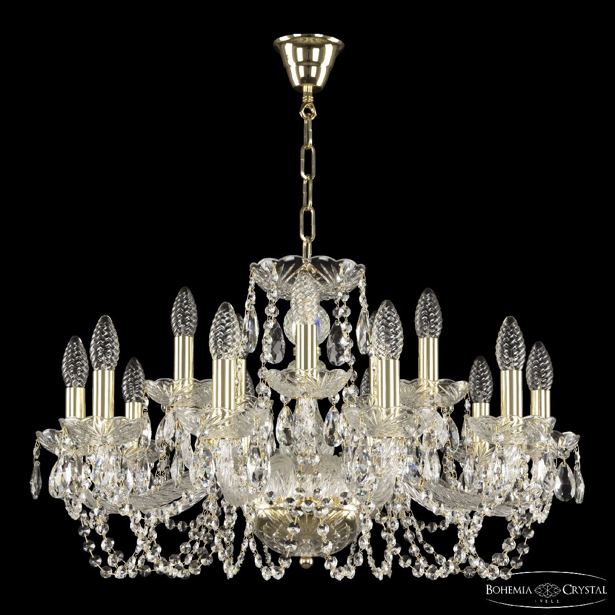 подвесная люстра bohemia ivele crystal 119/10+5/240 g