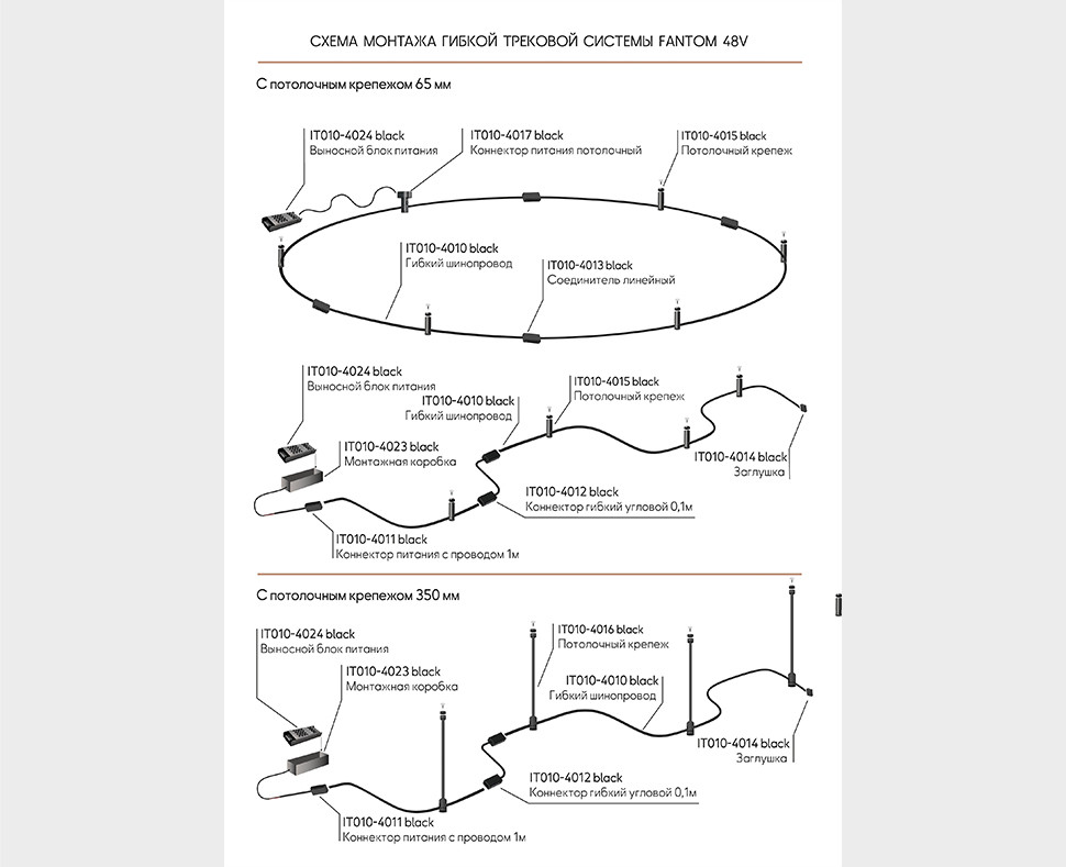 соединитель линейный italline fantom it010-4013 black
