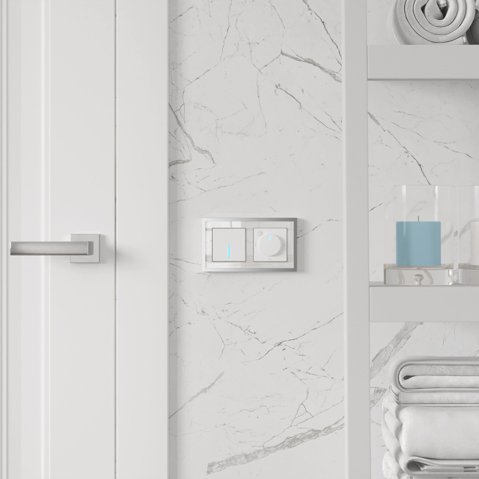 рамка на 2 поста werkel baguette белый-серебро 4690389185755 w0022850 a060231