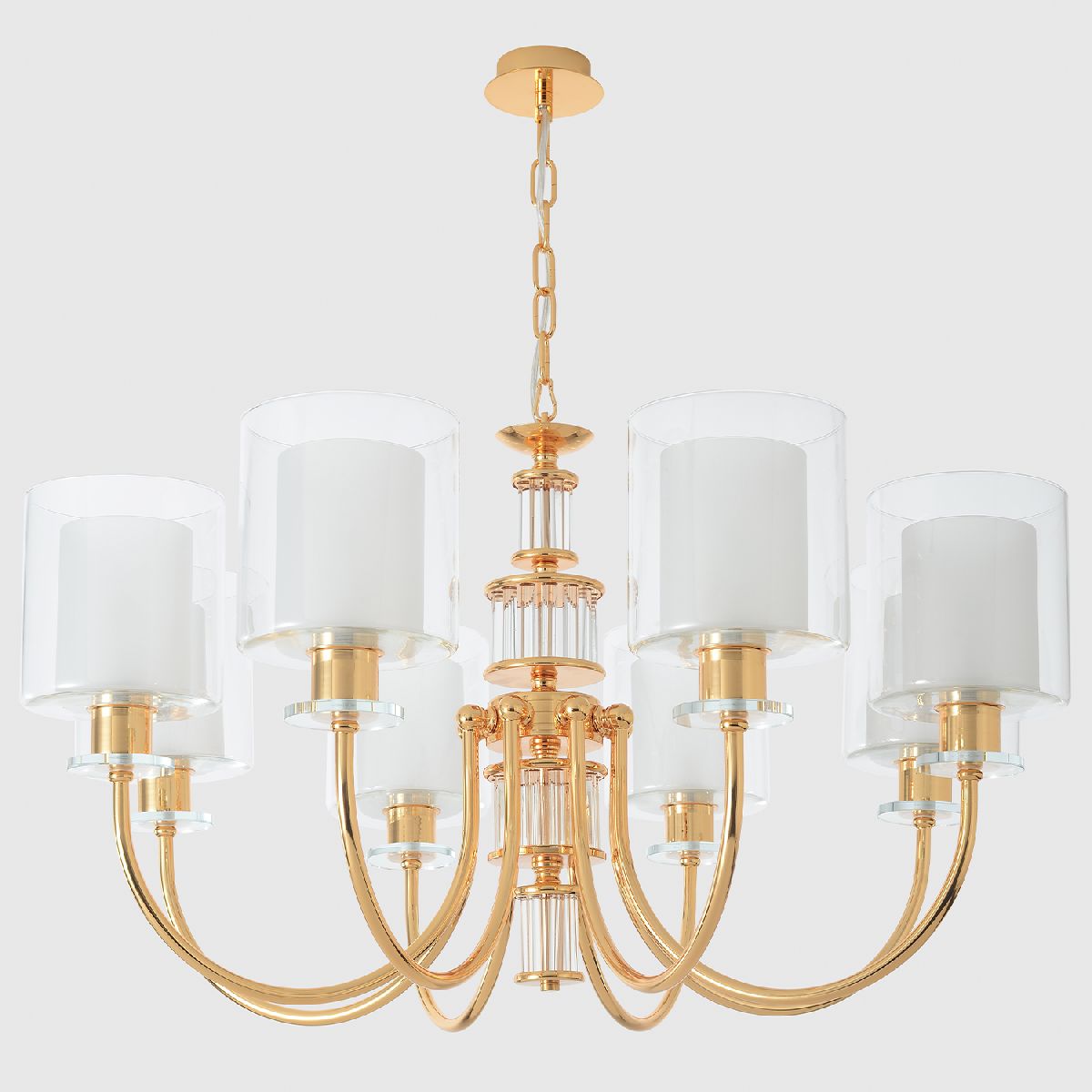 подвесная люстра crystal lux elena sp8 gold