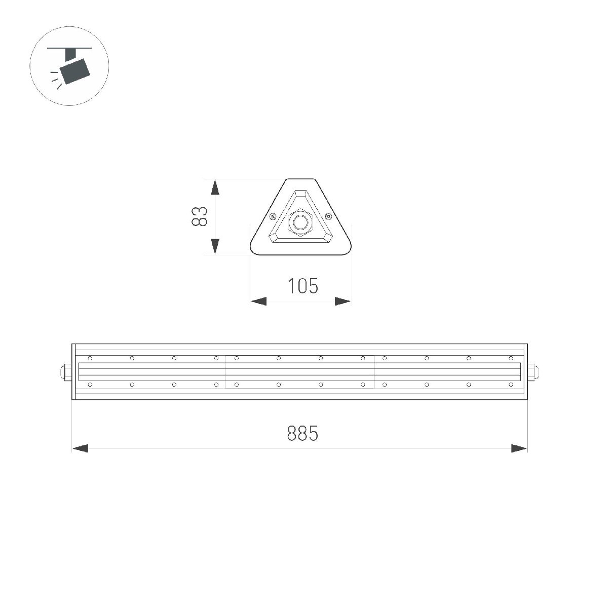 линейный светильник arlight sp-lagern-motion-l885-150w day5000 052016