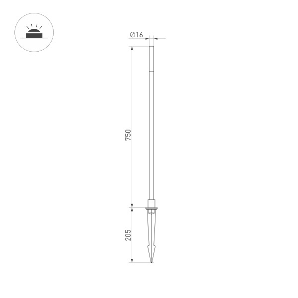 ландшафтный светильник arlight kt-canna-l750-1w warm3000 034162