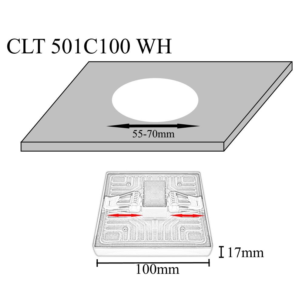 встраиваемый светодиодный светильник crystal lux clt 501c100 wh
