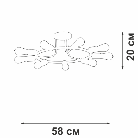 потолочная люстра vitaluce v3797-1/9pl