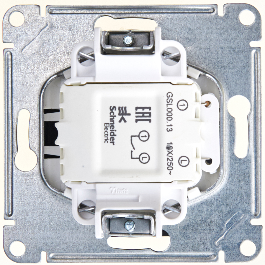 выключатель 1-клавишный с подсветкой сх.1а, 10ax systeme electric glossa антрацит gsl000713