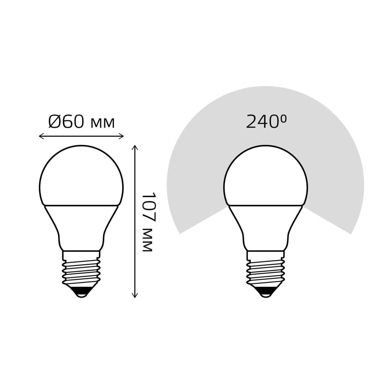 лампа светодиодная gauss e27 10w 3000k матовая 23210