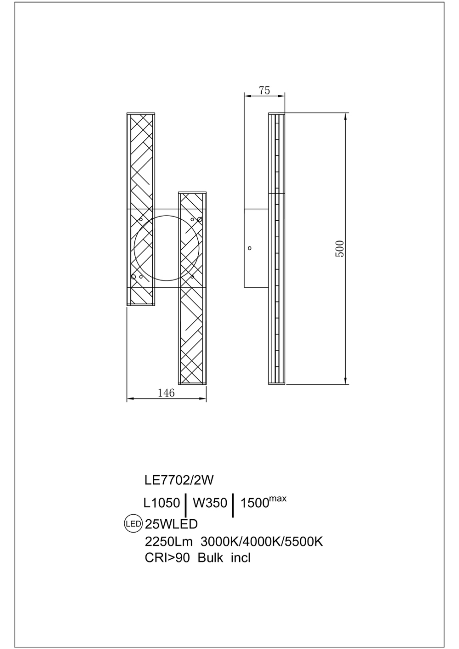 бра christine le7702/2w black chrome