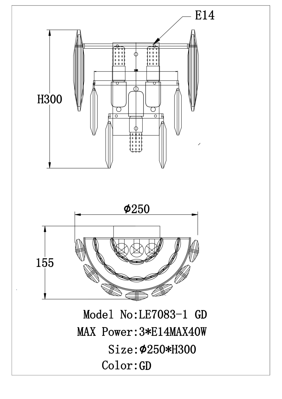 бра briller le7083/1 gd