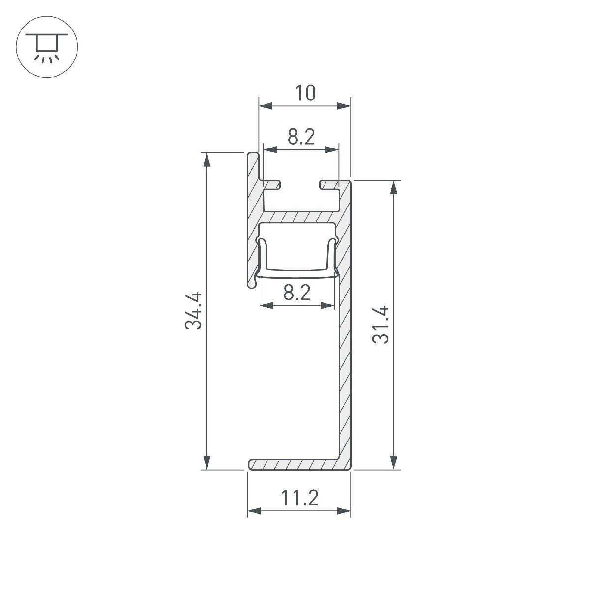 профиль arlight plintus-h35-f-2000 anod 046858