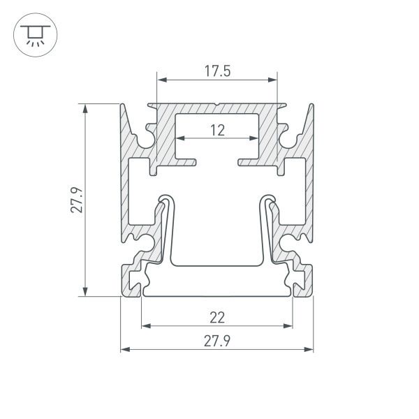 алюминиевый профиль arlight hr-facade-2000 anod 034946