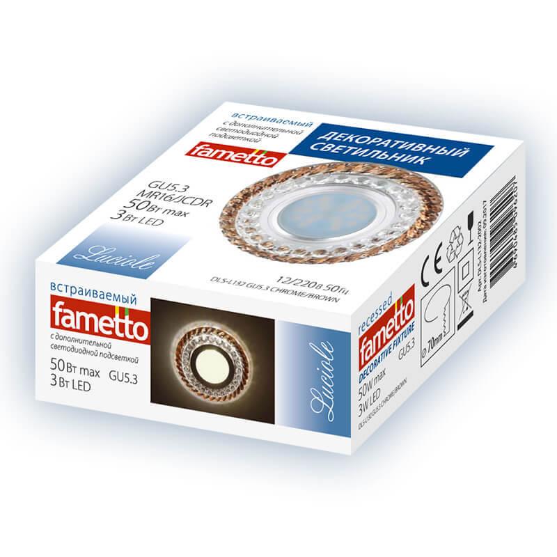 встраиваемый светильник fametto luciole dls-l131 gu5.3 chrome/clear