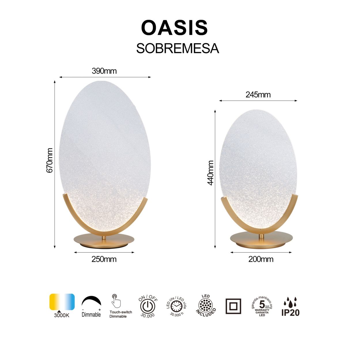 настольная лампа mantra oasis 9652
