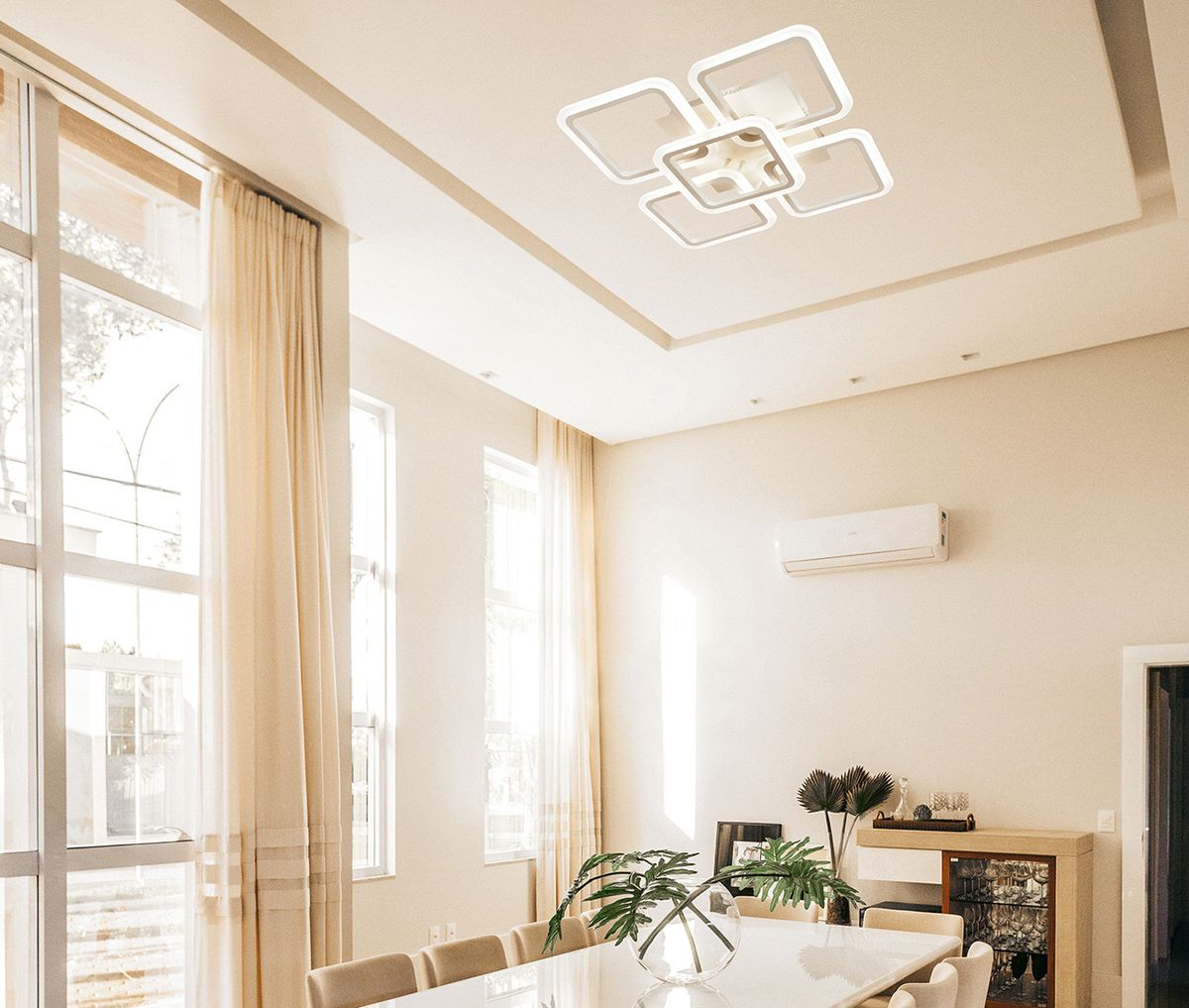 потолочная светодиодная люстра escada square 10220/5led 98w