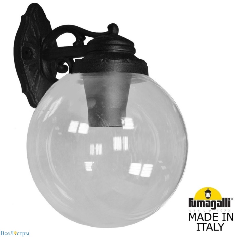 уличный настенный светильник fumagalli globe g30.131.000.axf1rdn