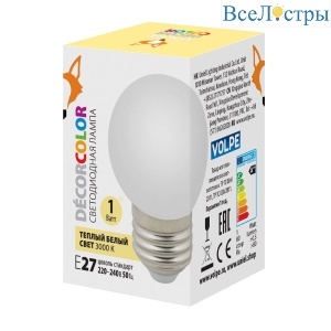 LED-G45-1W/3000K/E27/FR/С