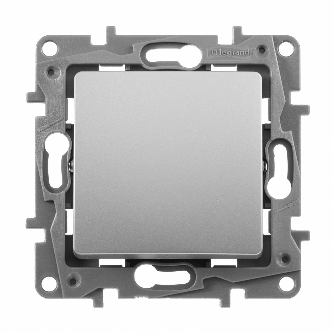 переключатель одноклавишный промежуточный legrand etika 10a 250v алюминий 672409