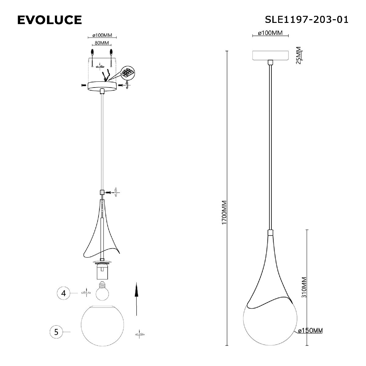 подвесной светильник evoluce fiori sle1197-203-01