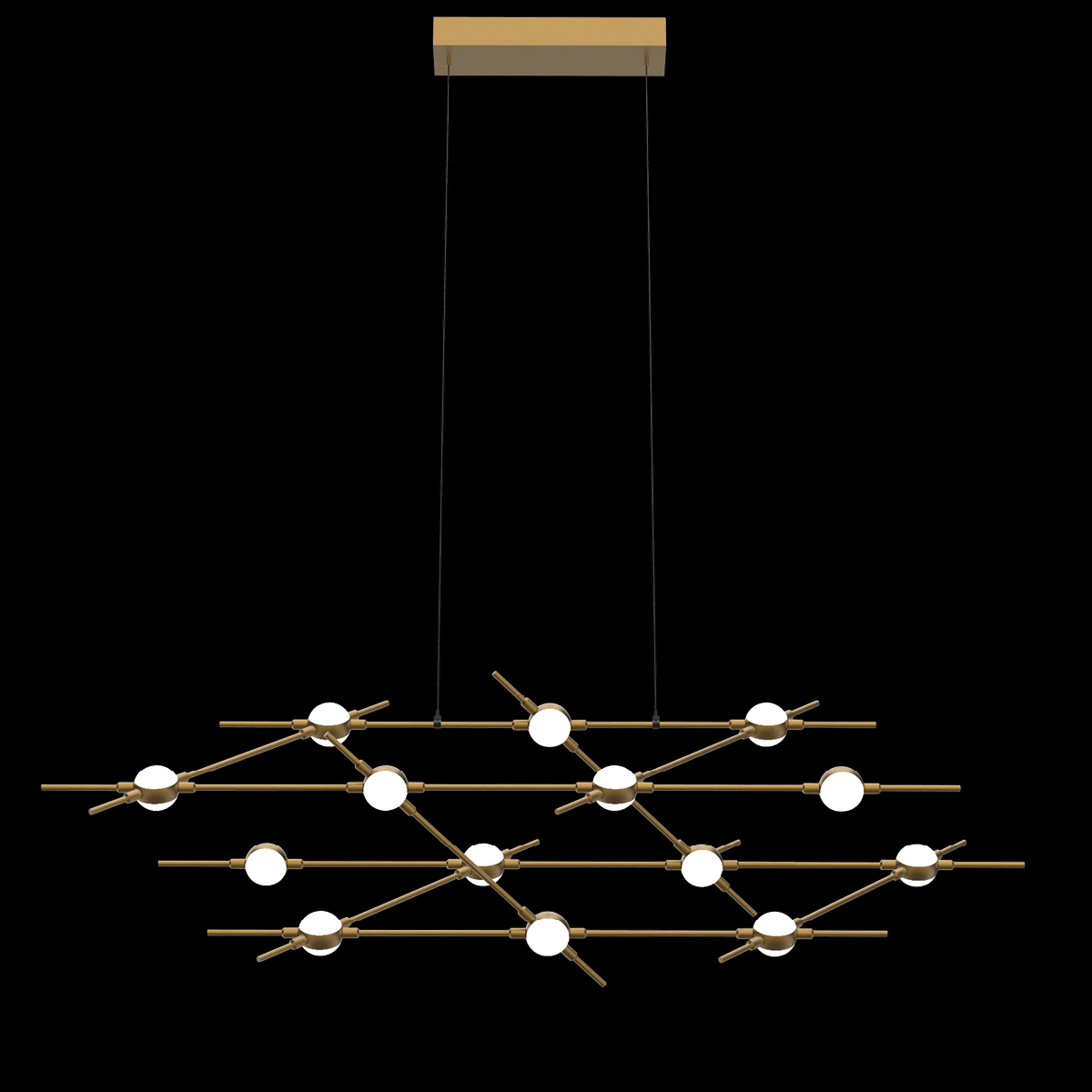 подвесная люстра delight collection molecular md18001067-14a black/gold